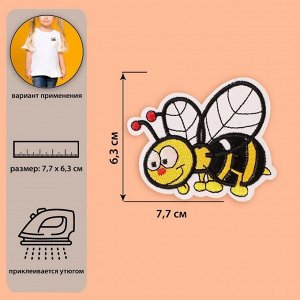 Термоаппликация «Пчёлка», 7,7 ? 6,3 см, цвет жёлтый/чёрный