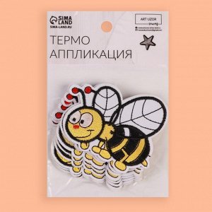 Термоаппликация «Пчёлка», 7,7 ? 6,3 см, цвет жёлтый/чёрный