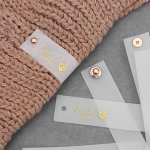 Бирка с кнопкой «Hand made», 8 * 1,8 см, 10 шт, цвет матовый/золотой