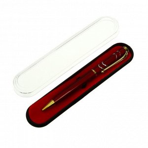 Ручка подарочная, шариковая "Кора" в пластиковом футляре, поворотная, корпус красный с золотым