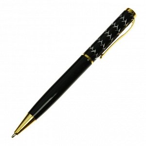 Ручка подарочная шариковая Calligrata, в пластиковом футляре, поворотная, корпус чёрный с золотым Х