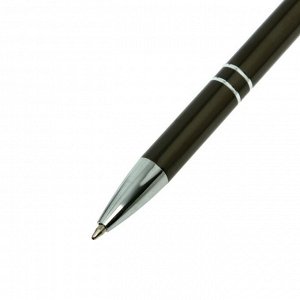 Ручка подарочная, шариковая, автоматическая "Стиль" в пластиковом футляре, NEW, темно-серая