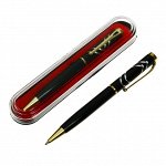 Ручка подарочная, шариковая &quot;Кора&quot; в пластиковом футляре, поворотная, корпус черный с золотым
