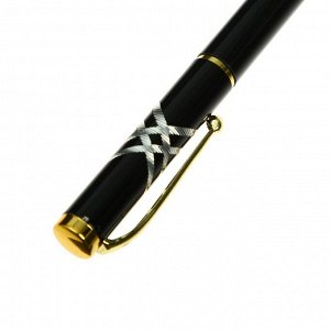 Calligrata Ручка подарочная, шариковая &quot;Кора&quot; в пластиковом футляре, поворотная, корпус черный с золотым
