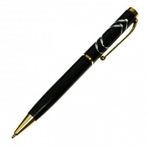 Calligrata Ручка подарочная, шариковая &quot;Кора&quot; в пластиковом футляре, поворотная, корпус черный с золотым