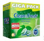 Таблетки Clean&amp; Fresh 5в 1 для ПММ 100таб Лимон