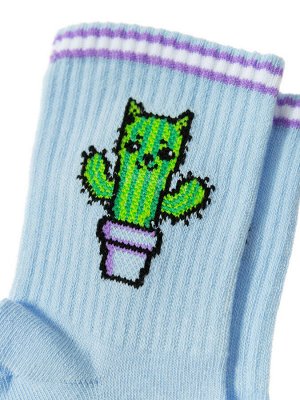 wonderlandiya Носки для девочек &quot;Blue cactus&quot;, цвет Голубой