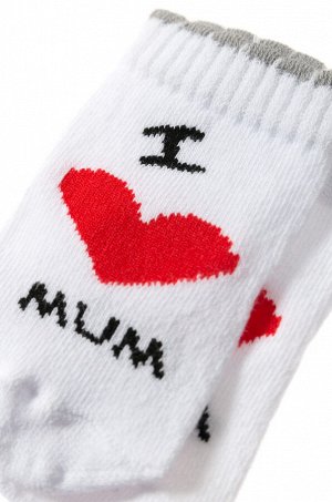 Носки для девочек "love mum", цвет Белый