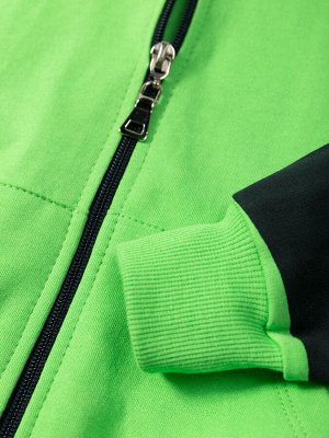 Толстовка с капюшоном для мальчиков "Funny cat green", цвет Зеленый