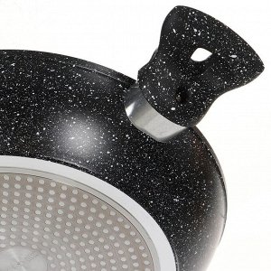 Жаровня DANIKS индукция 28 см, 3,5л, антипригарное покрытие, Daniks, Гранит Олимп, черная