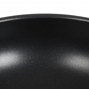 Сковорода-вок индукция 30 см, антипригарное покрытие, Олимп, черная