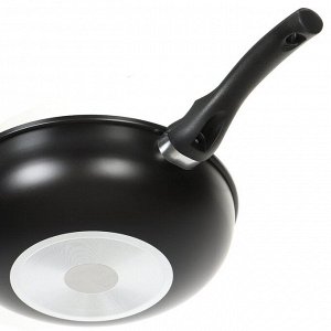 Сковорода-вок индукция 30 см, антипригарное покрытие, Олимп, черная