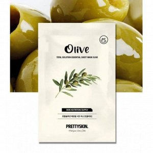 PrettySkin Total Solution Essential Sheet Mask Olive Тканевая маска с экстрактом оливы, 23 гр