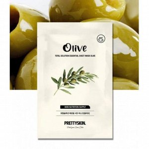 Тканевая маска с экстрактом оливы, 23 гр / PrettySkin Total Solution Essential Sheet Mask Olive