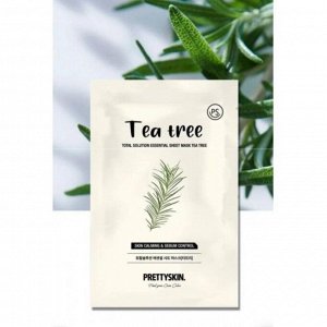 PrettySkin Total Solution Essential Sheet Mask Tea Tree Тканевая маска с экстрактом чайного дерева, 23 гр