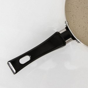 Сковорода «Стоун», d=15,5 см, пластиковая ручка, антипригарное покрытие, цвет бежевый