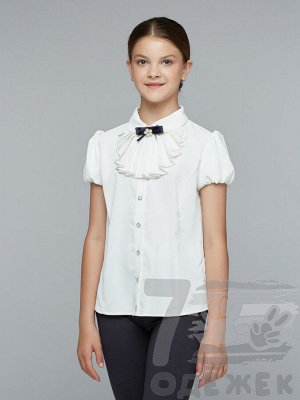 862-1 Блузка для девочки с коротким рукавом ( молочный)