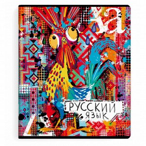Тетрадь предметная арт. 60484/ "ГРАФФИТИ" РУССКИЙ ЯЗЫК /48 л., А5+, вн.блок - линия, выборочный ТВИН УФ-лак.