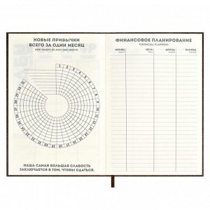 Ежедневник недатированный, формат А5, 120 л., твёрдый переплёт с поролоном, тиснение фольгой (2 цвета)