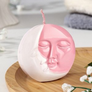 Свеча фигурная "Солнце и луна", 6х1,5 см, бело-розовая