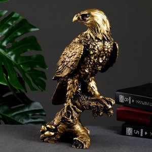 Фигурка полистоун «Орёл на коряге», золото, 32 см