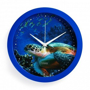 Часы настенные, серия: Животный мир, "Черепаха", плавный ход, d=28 см