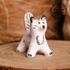 Сувенир «Котик», белый, 3,5x4x5,5 см, каргопольская игрушка