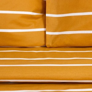 Постельное бельё Этель Дуэт Mustard stripes 143х215см-2шт, 220х240см, 70х70см-2шт, 100% хлопок, поплин