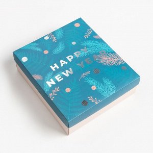 Набор подарочный Этель Happy new year бирюзовый полотенце и акс (4 предм)