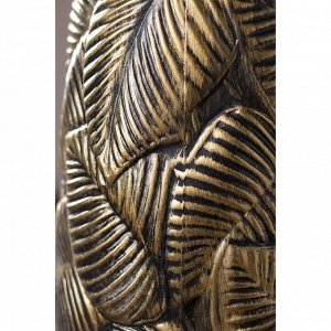 Ваза керамическая "Лист", напольная, золотистая, 66 см