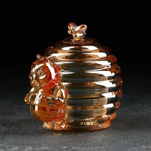 Баночка для мёда «Медвежонок», 240 мл, 9x11,5 см, цвет золотой