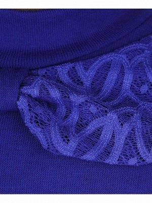 Синяя водолазка (блузка) с коротким рукавом для девочки Цвет: синий