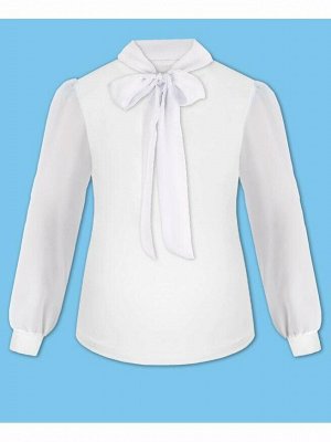 Белый джемпер(блузка) для девочки с шифоном Цвет: белый