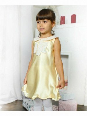 Золотистое нарядное платье для девочки Цвет: экрю