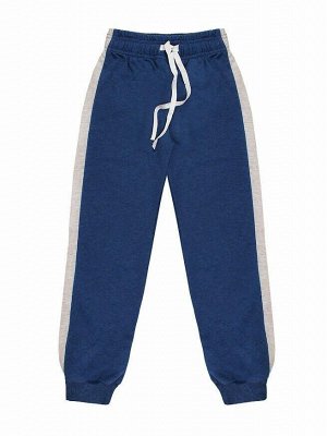 Синие спортивные брюки для мальчика с лампасами Цвет: синий