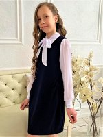Синий школьный сарафан для девочки Цвет: синий