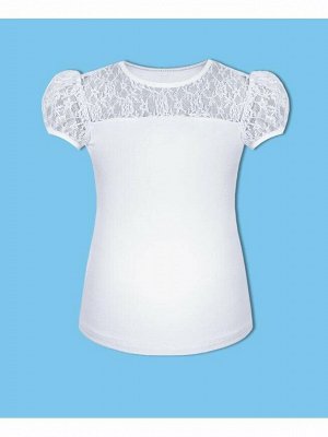 Белая школьная футболка (блузка) для девочки Цвет: белый