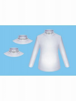 Белая водолазка для девочки с термоаппликацией из страз Цвет: белый
