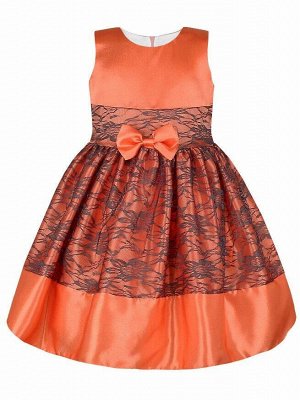 Нарядное платье для девочки с гипюром Цвет: коралловый