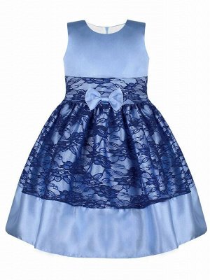 Нарядное платье для девочки с гипюром Цвет: Голубой