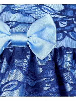 Нарядное платье для девочки с гипюром Цвет: Голубой