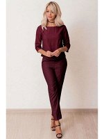00836 Костюм бордовый из легкой костюмной ткани