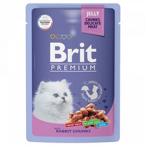 Brit Premium пауч 85гр д/котят Jelly Кролик/Желе (1/14)