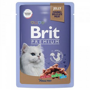 Brit Premium пауч 85гр д/кош Jelly Ассорти из птицы/Желе (1/14)