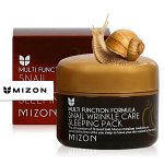Ночная антивозрастная маска с муцином улитки Mizon Snail Wrinkle Care Sleeping Pack, 80 мл