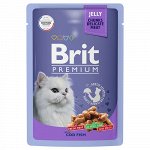 Brit Premium пауч 85гр д/кош Jelly Треска/Желе (1/14)