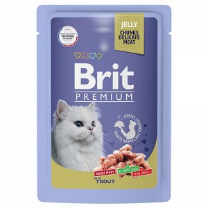Brit Premium пауч 85гр д/кош Jelly Форель/Желе (1/14)