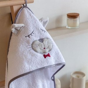 Махровое полотенце с уголком "Котик"