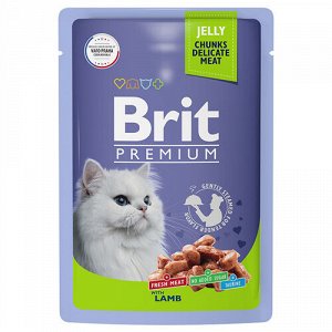 Brit Premium пауч 85гр д/кош Jelly Ягненок/Желе (1/14)