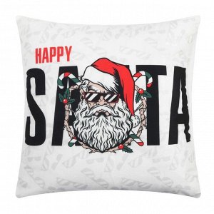 Чехол на подушку Этель &quot;Happy Santa&quot;, 40*40 см, 100 п/э, велюр